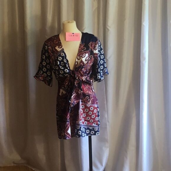 NWOT from MISSGUIDED size 12 short jumpsuit with bust tie front - Picture 1 of 12